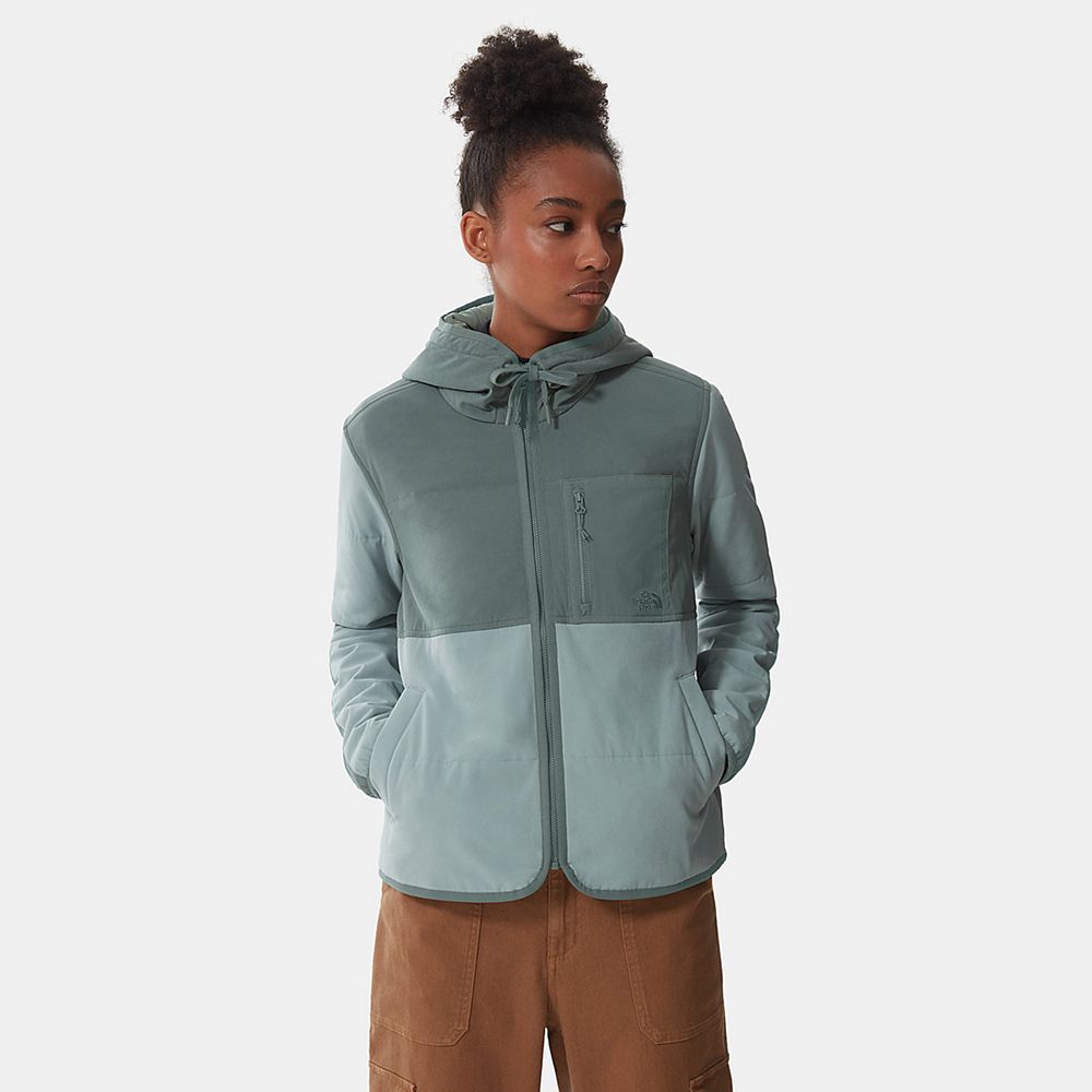 The North Face Sweater Womens Australia - The North Face Mountain Hoodie Silver Blue / Green Mountai